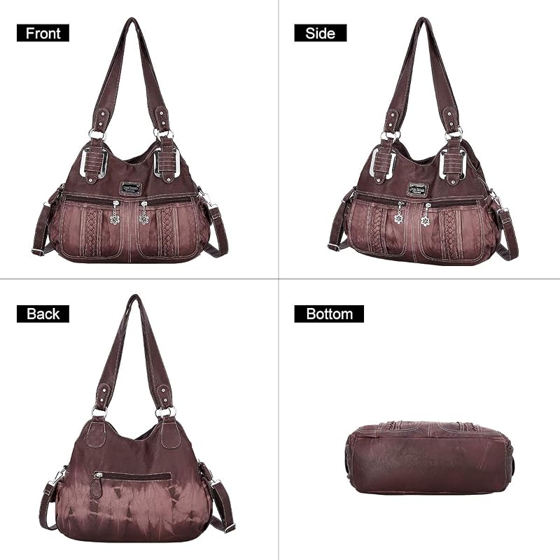 Angel Barcelo Női Hobo Táska PU Bőr Válltáska Crossbody Kézi Táska Lila Színben