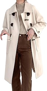 KJDWJKJRF Gabardina de manga larga para mujer, abrigo de otoño, abrigo largo, abrigo de guisantes, abrigo de invierno para...