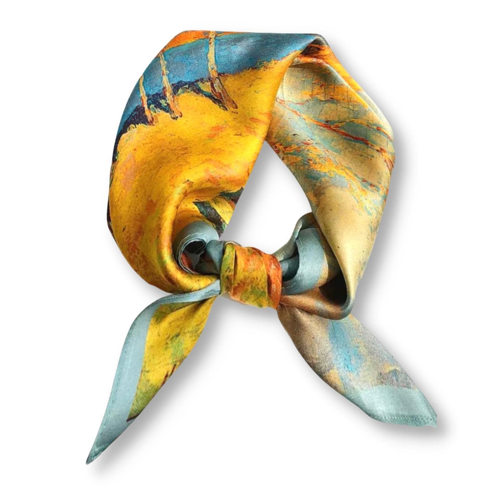 Poeticehome Unisex U2 - Painting 100% Pure Mulberry Silk Neck Scarf 27"X27" Women Square Neckerchief Headscarf Gift Packed