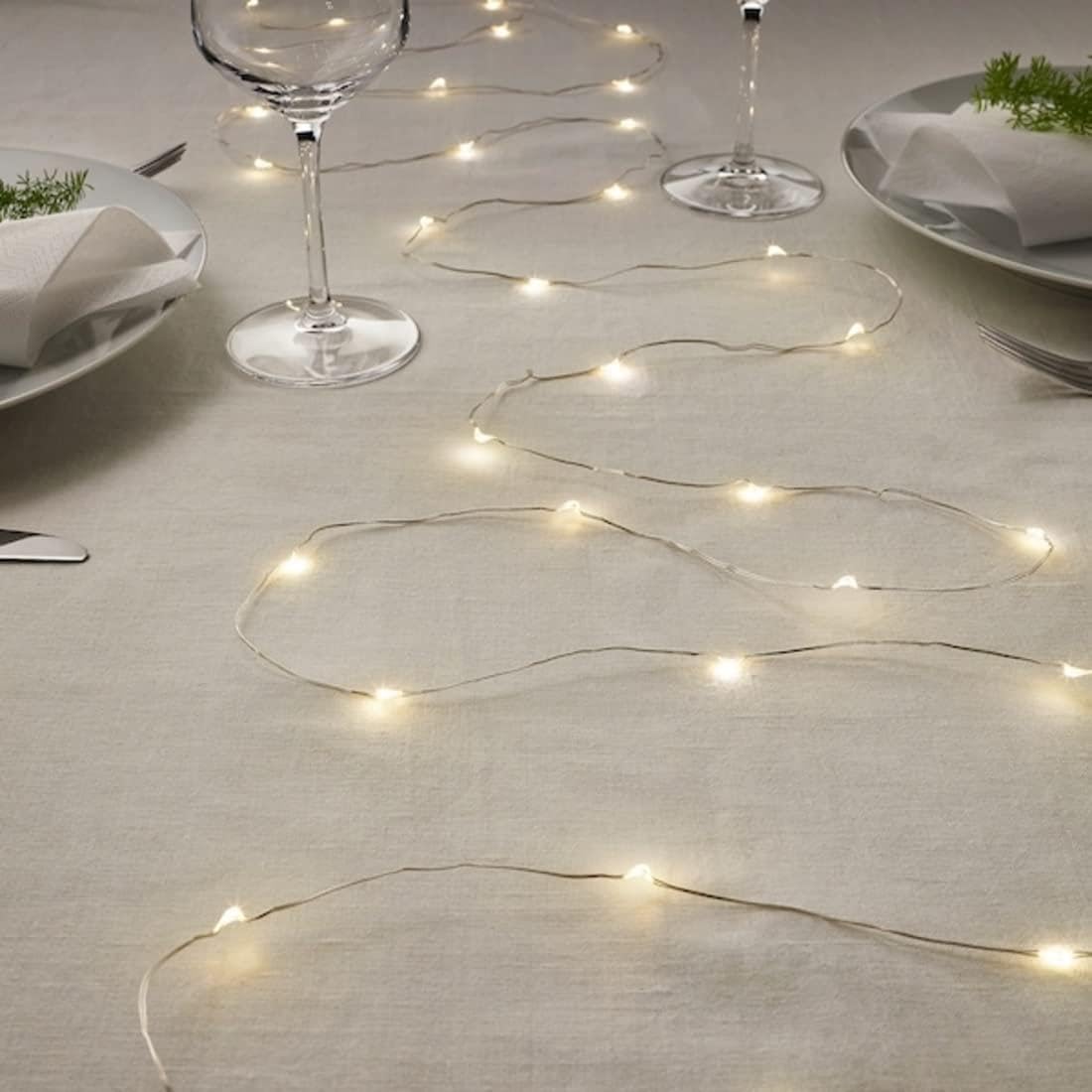 Ikea SOLVINDEN LED Solar-Powered Ground Stick, Outdoor/Clear Black with LED Lighting Chain with 40 Lights, Indoor/Battery-Operated Silver-Color. 4