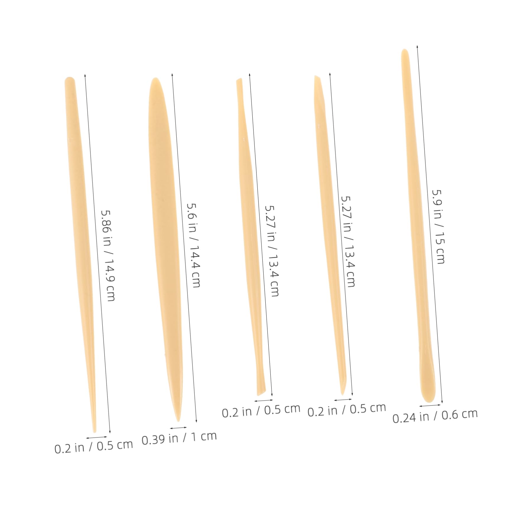 Uonlytech Polymer Clay Tools 5-Piece Clay Sculpture Tool Kit Pottery Carving Tools Rounded Edges Safe for Boys and Girls Adults