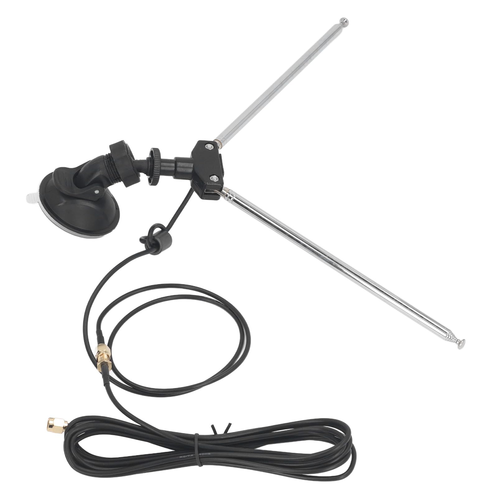 Antenne Récepteur SDR, Antenne Dipôle Polyvalent Câble Dipôle SMA Connecteur Mâle avec câble RG174 de 60 cm Antenne Télescopique Portable pour Les Débutants Intérieurs Extérieurs