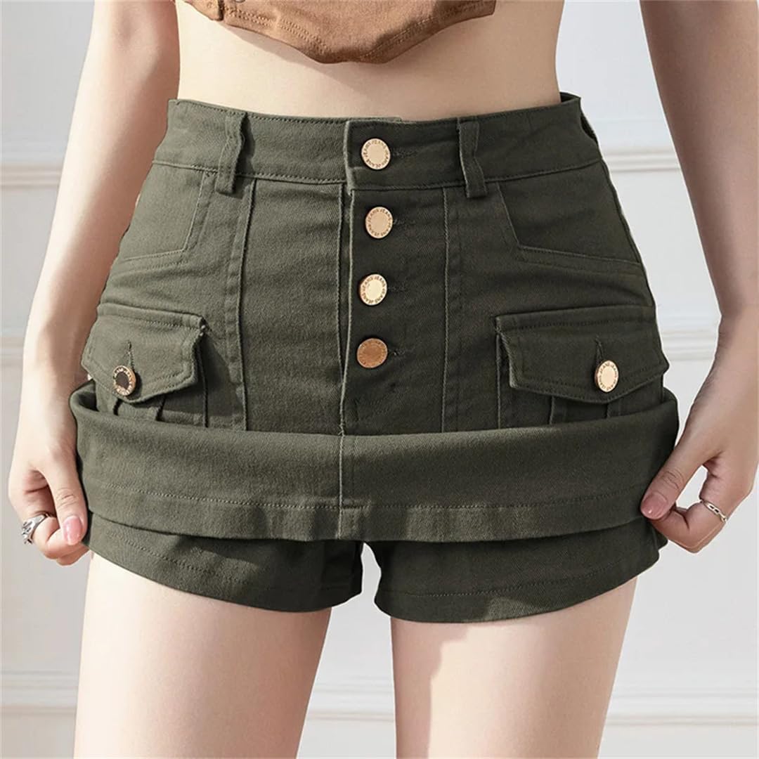 Gonne corte avvolgenti da donna a vita alta slim A-line