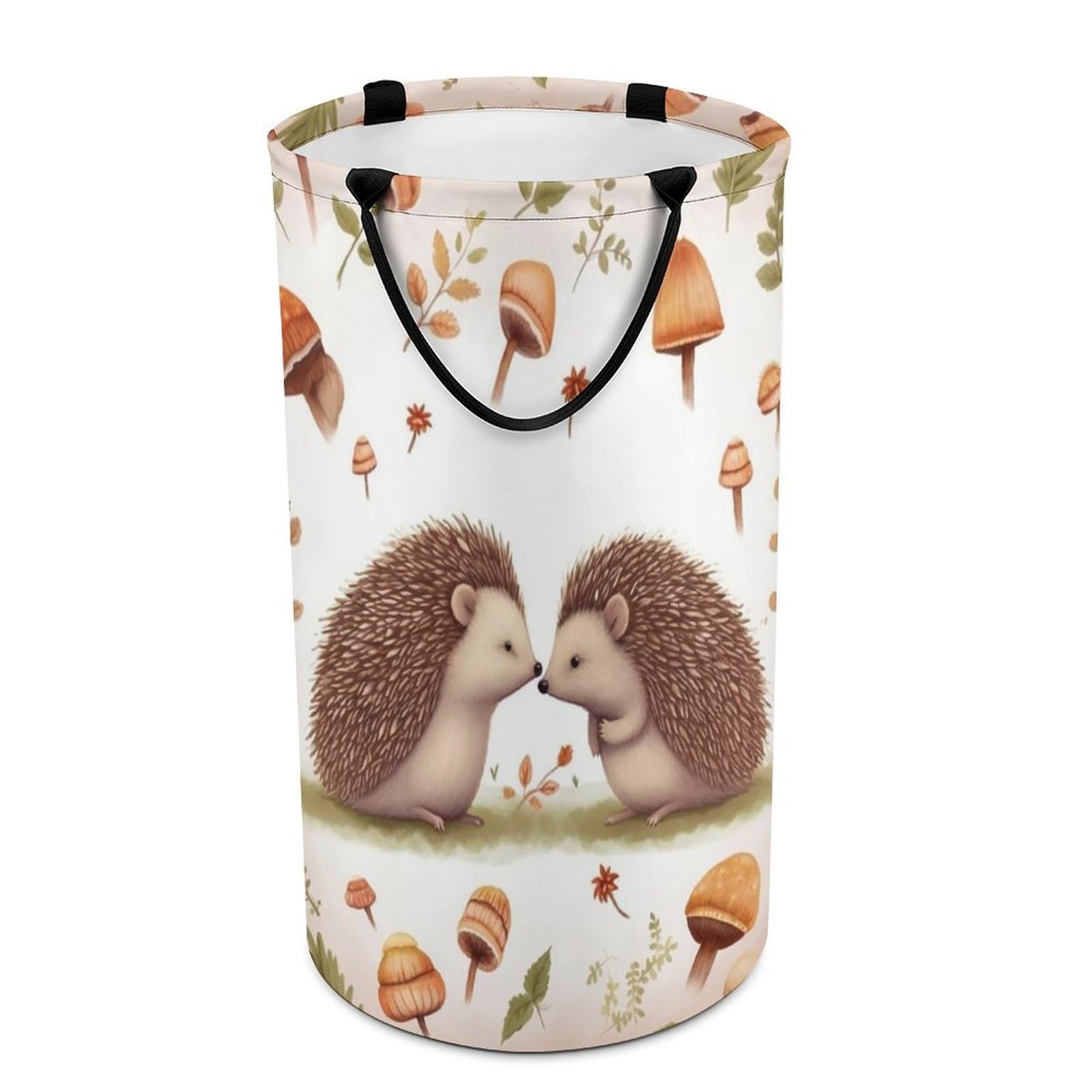 Nature Lovely Hedgehog Lovers Laundry Basket Freestanding Laundry Hamper with Handles Waterproof Dirty Clothes Hamper Collapsible Washing Bin Aesthetic Clothes Basket for Bathroom Bedroom Dorm