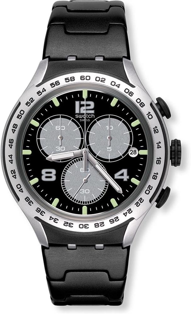 Swatch Irony Night Attack Black Dial Aluminium Men's Watch YYS4026AG