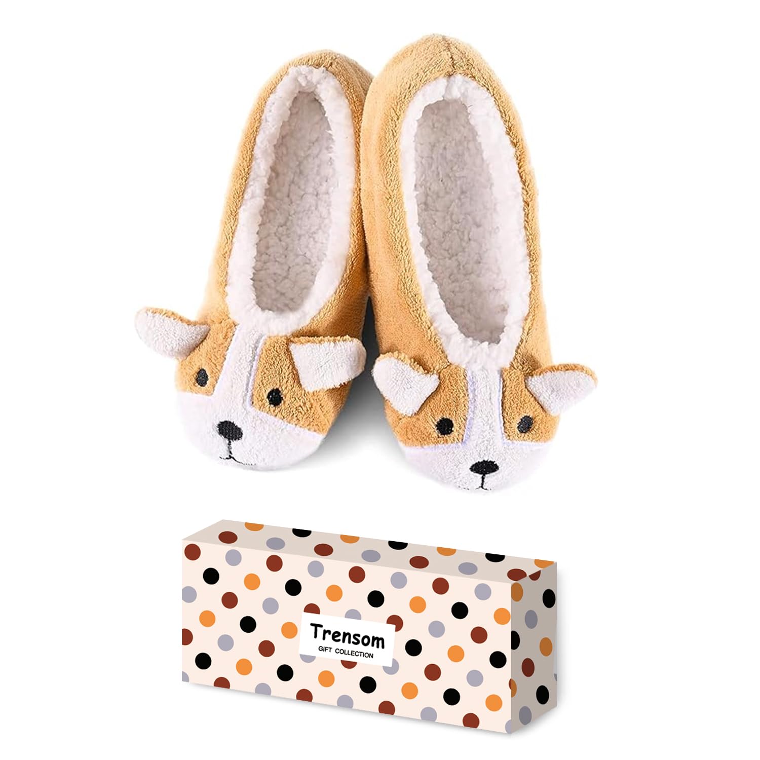 TRENSOM Women’s Fuzzy Slipper Socks, Cozy Warm Soft Fluffy Sherpa Socks for Indoor Use with Non Slip Bottom