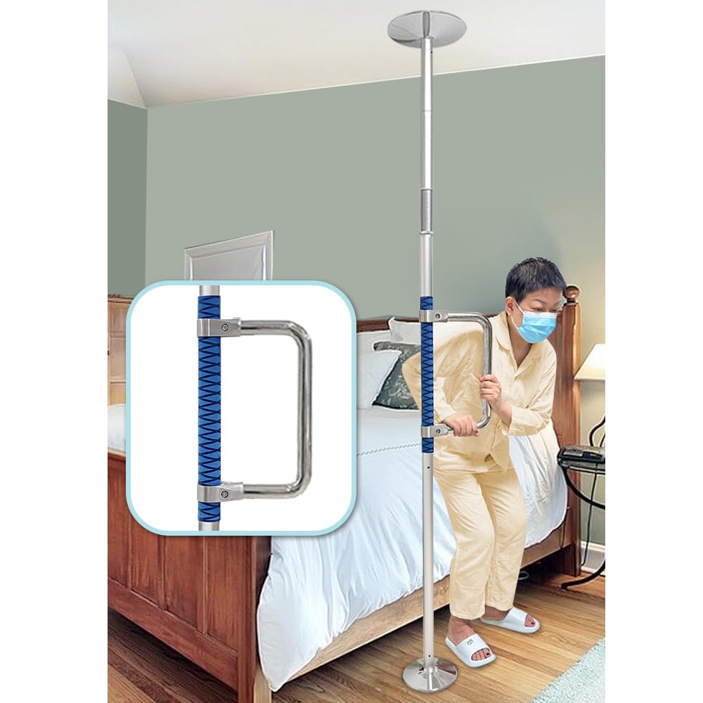 Buy Security Pole Handicap Grab Bars Floor to Ceiling Transfer Pole Bed