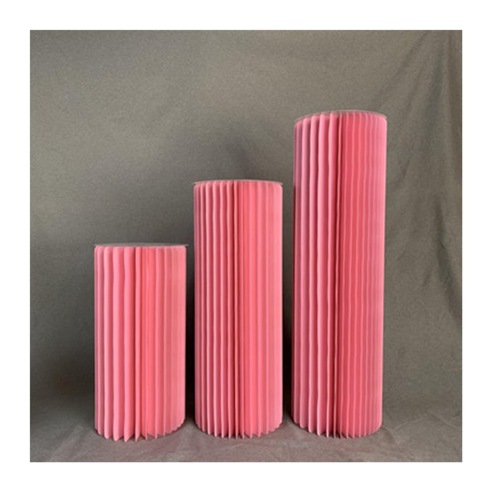 YTBHSHXZ plinth， Paper Roman Pillar Cylinder Flower Stand, Wedding Display Cake Table Columns Pedestals(Pink,B)