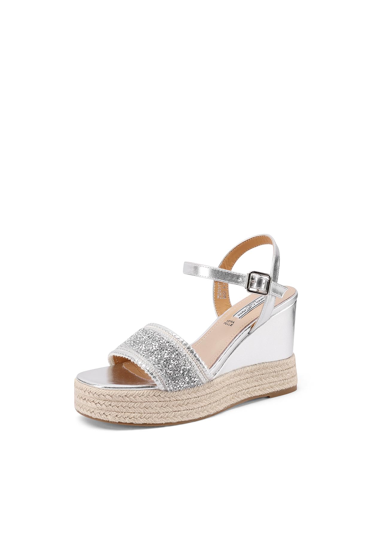 QUEEN HELENA Zeppe con Strass Sandali Alti Platform con Cinturino Donna ZM9917