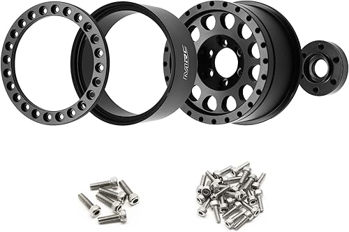 Miniatura 2 de MRC Ruedas BeadLock 1.9 (4 piezas) Actualizaciones de llantas de metal de aluminio para 110 RC Crawler SCX10 II 90046 SCX10 III Axi 03007 TRX-4(B)