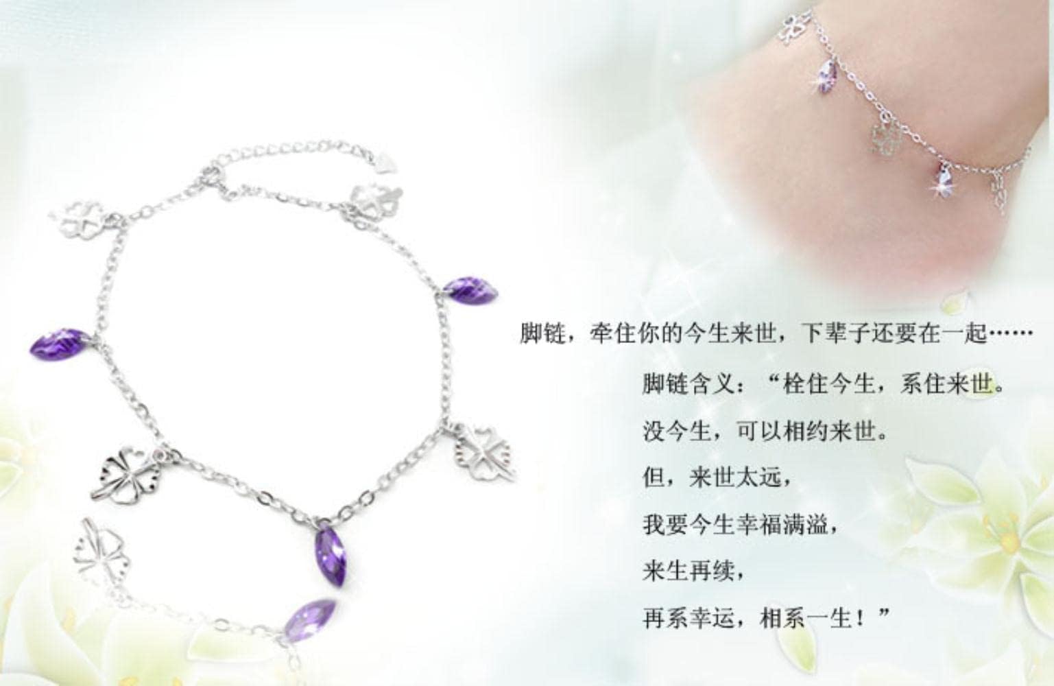 cavigliera Cavigliera per piede Cavigliera in argento sterling 925 da donna Catena per cavigliera per gioielli Pulseras per piede da donna