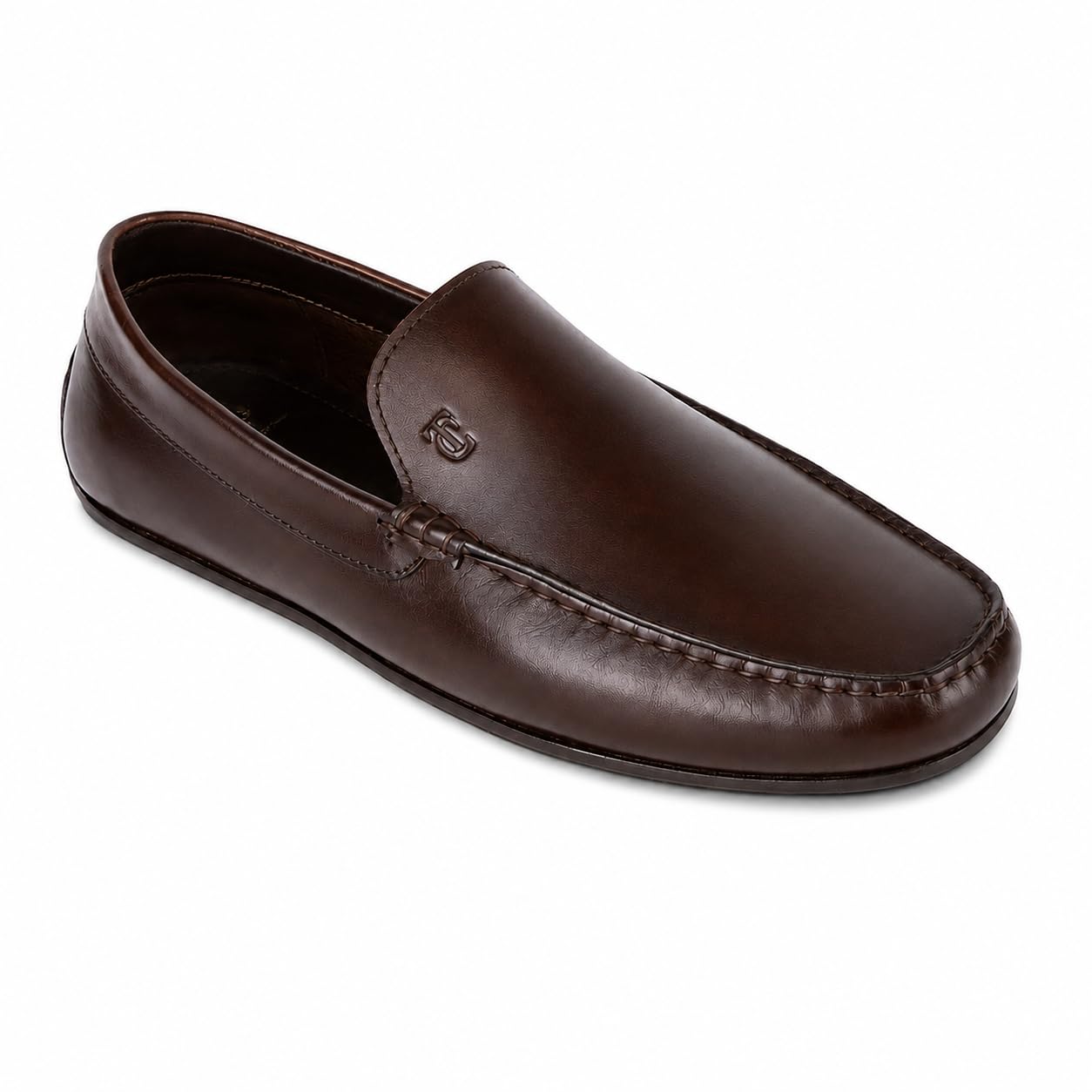 Men's Black Romano Genuine Leather Loafers | Hand-Stitched Slip-On Driving Shoes with Pebbled Traction Pods,UK Size 6-11-image-21