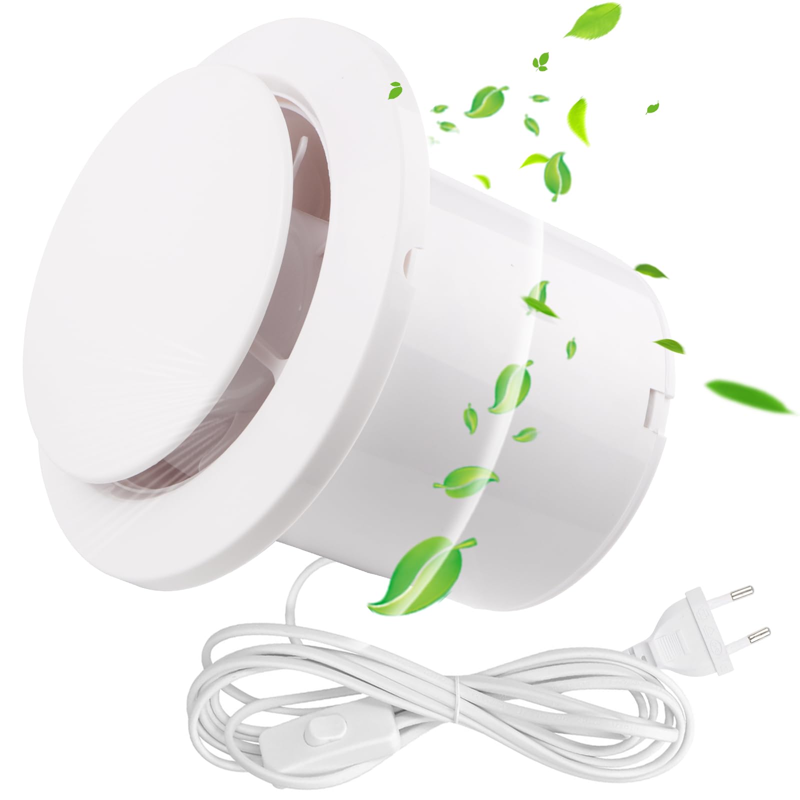 BlueXP Potente Extractor de Aire 100mm Silencioso 15W Ventilador Extractor de Baño con Válvula Anti Rretorno y Interruptor para WC Cocinas Garajes Sótano Ventilar - Blanco