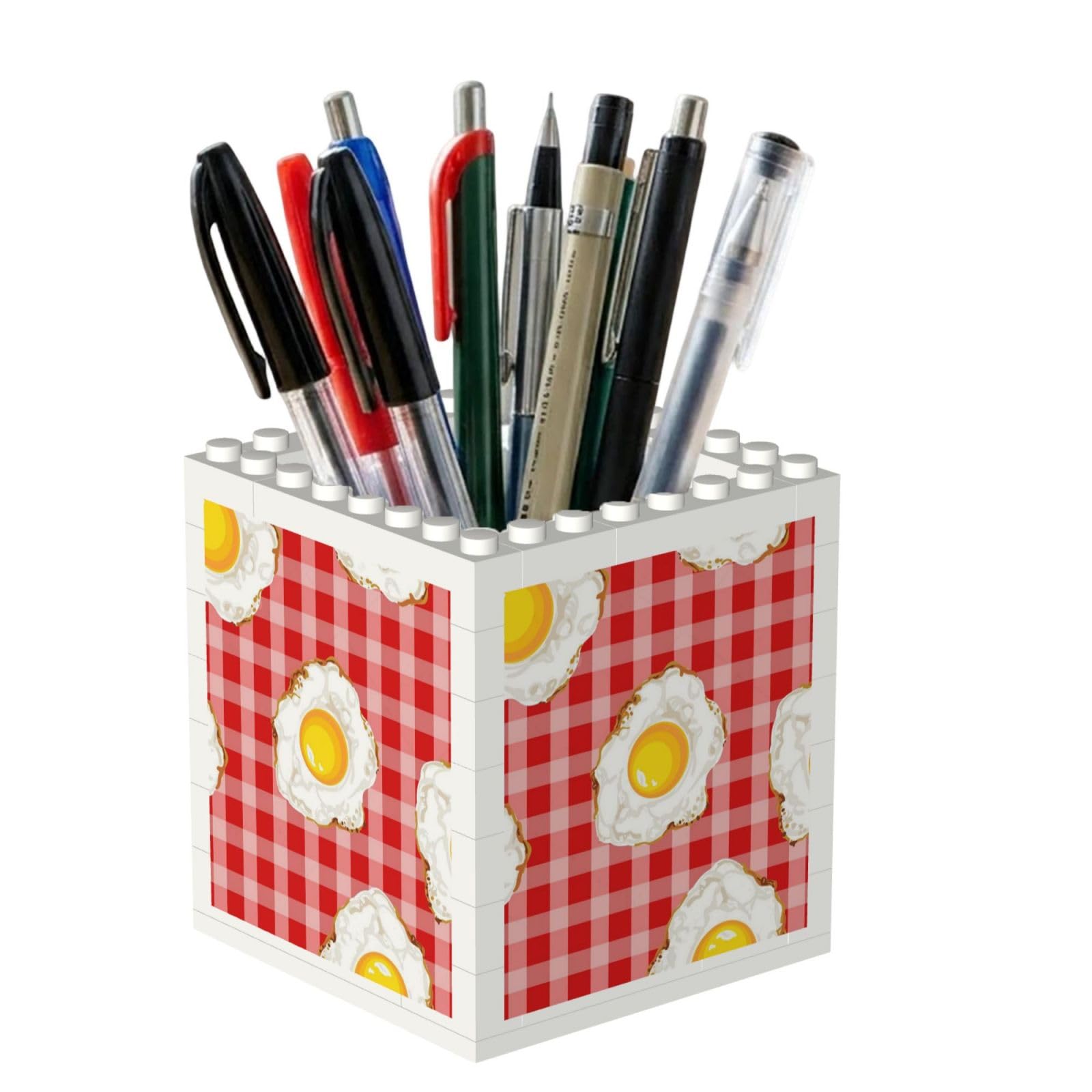 Poadnly Fried Eggs, Pen Pot Pencil Holder for Office Home School, Compact Desk Organiser for Office Stationery