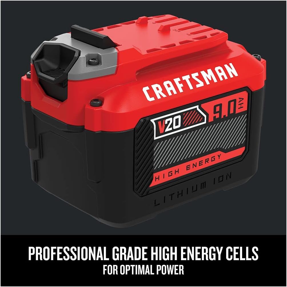 CRAFTSMAN V20 Lithium Ion Battery for Power Tools, 9 Ah, LED Charge Indicator (CMCB209) - Image 5