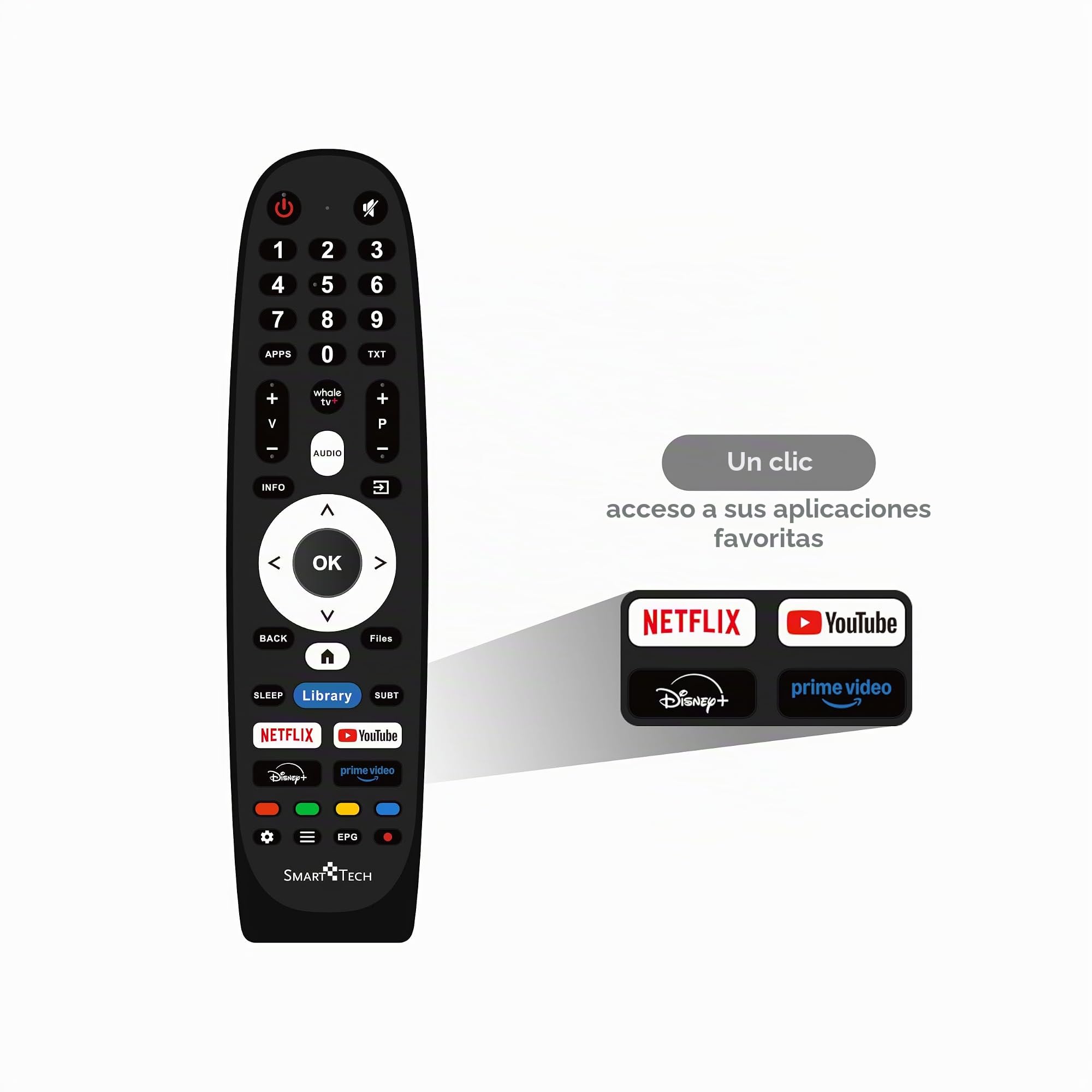Smart Tech 43QH02V 43" UHD QLED Smart TV YouTube, Netflix, Prime Video, Disney+, Whale TV