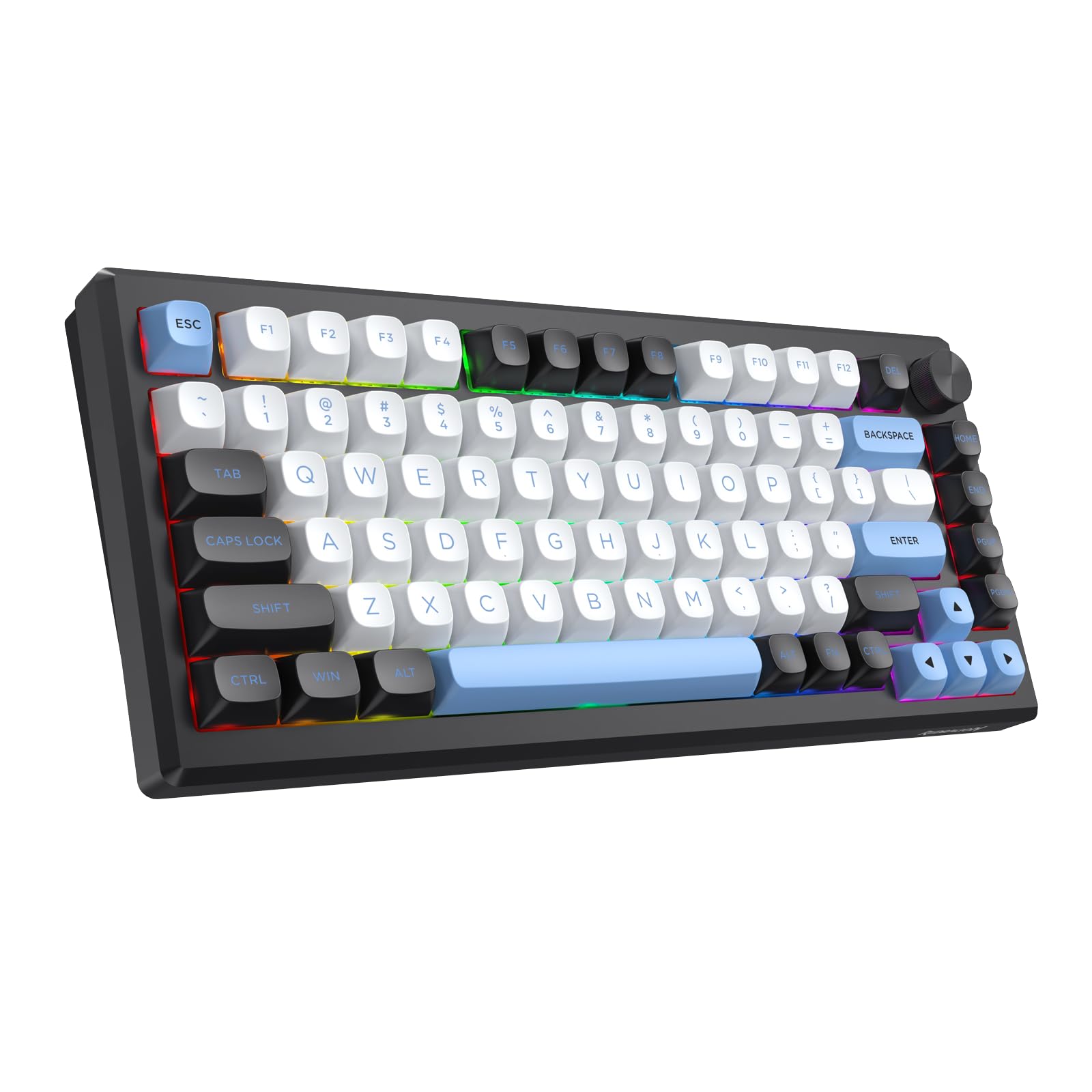 Photo 1 of Redragon K739 Wireless Mechanical Keyboard, QMK/VIA Programmable, Anodized Aluminum Alloy, MDA Keycaps Gasket RGB Gaming Keyboard with Pre-Lubed Switches, 75% Tri-Mode Hot Swappable for PC Mac