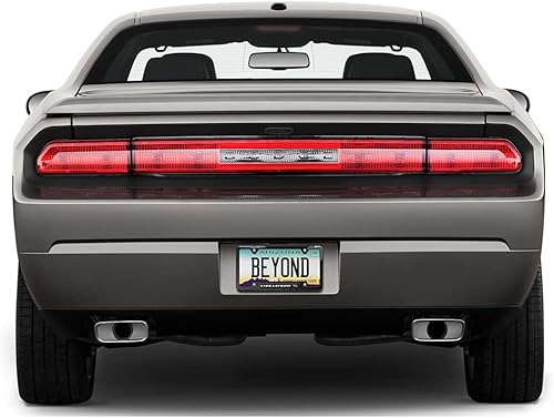 Miniatura 4 de Marco de matrícula de acero inoxidable de 50 estados compatible con Dodge Challenger RT Real Carbon Fiber Insert Black 50 Estados