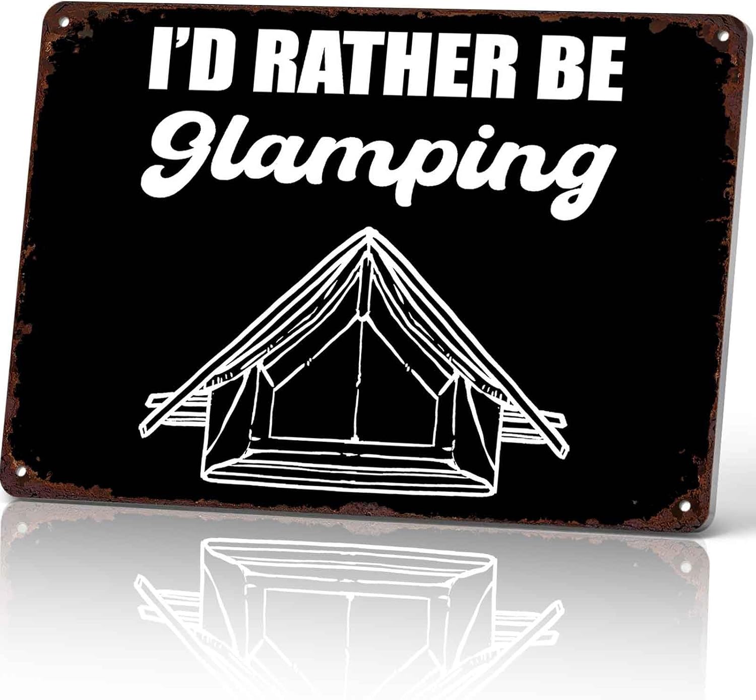 Glamping Tent Metal Sign 8 x 12 Inch