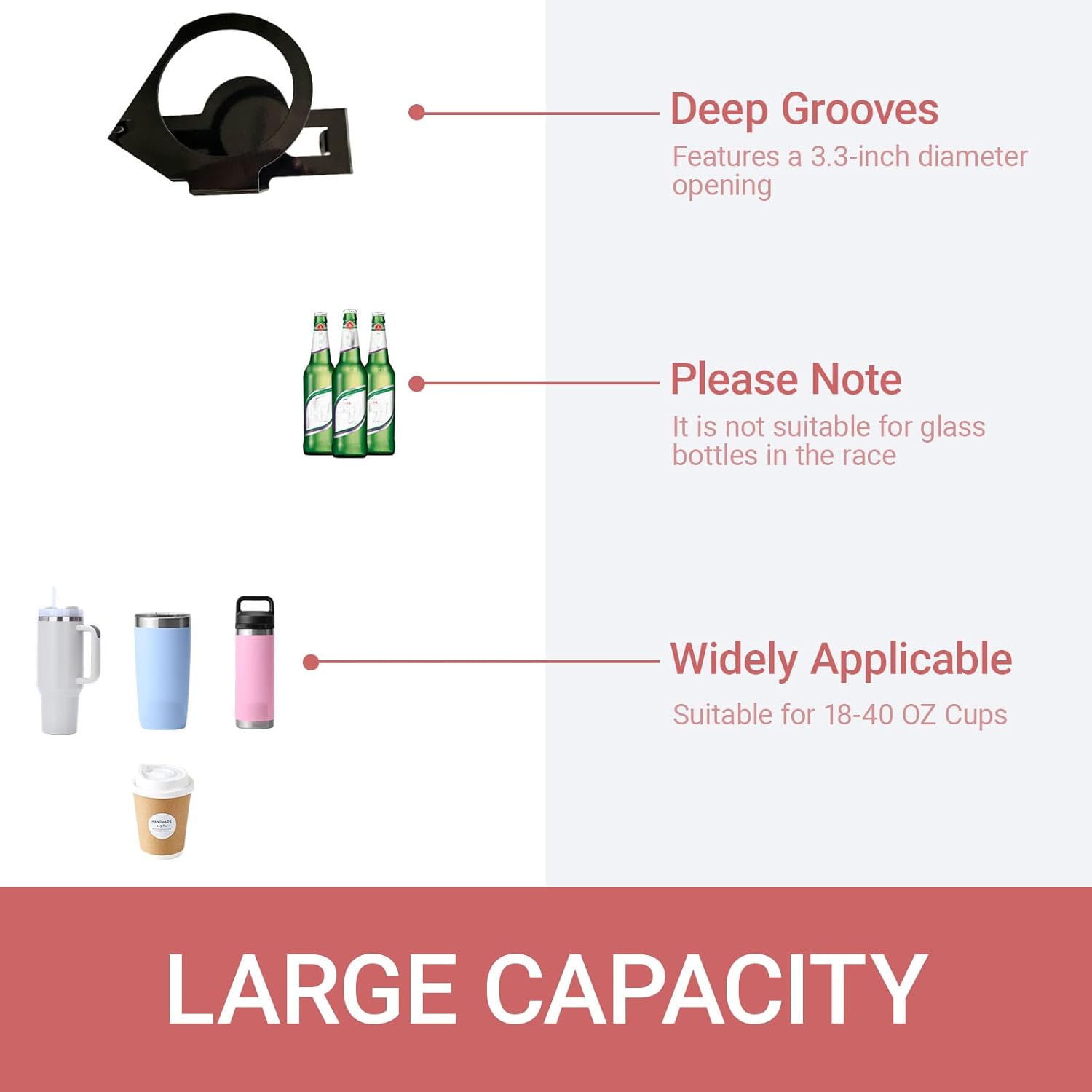 Passenger Garb Handle Drink Cup Holder,Grab Handle Accessory Compatible with Polaris RZR PRO XP/PRO R/Turbo R 2020-2023