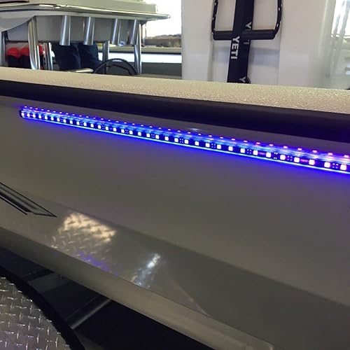 Miniatura 5 de T-H MARINE BLUEWATERLED Kit de luz negra UV de alto rendimiento - 2 tiras de 40 LED ultravioleta con adhesivo 3M - Luces brillantes de pesca