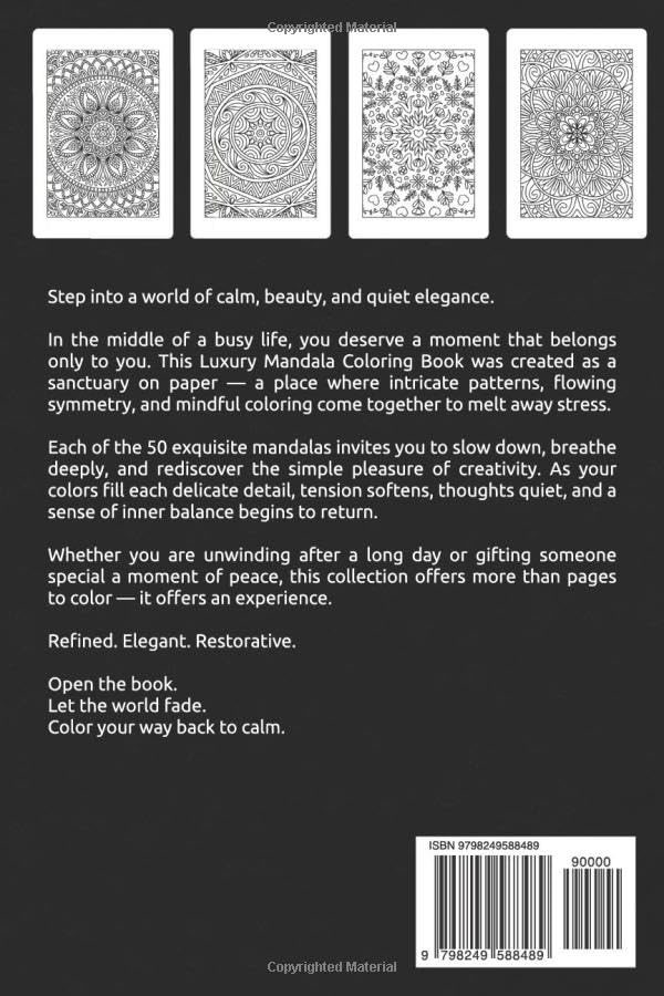 Luxury Mandala Coloring Book: 50 Exquisite Designs for Relaxation & Inner Calm image 3