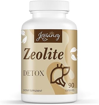 Jovianoy Zeolite Detox Capsules, Organic Activated Charcoal, Bentonite Clay, 1-2 m Clinoptilolite, Maximum Absorption, Gut Liver Detox Cleanse Full Body for Women Men, 90 Capsules
