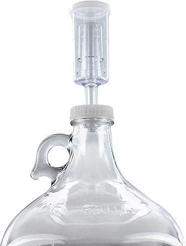 Miniatura 2 de FastRack fermentador de vino de vidrio incluye Airlock, capacidad de 1 galón, transparente (B00BEYREIW), 1 unidad (paquete de 2)