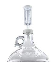 Vista 4 de FastRack fermentador de vino de vidrio incluye Airlock, capacidad de 1 galón, transparente (B00BEYREIW), 1 unidad (paquete de 1) y doble burbuja