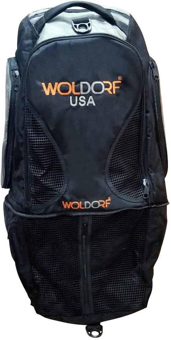 Backpack with Spacious Mesh Compartments - Amazing Heavy Duty Backpacking for BJJ Training, Gym, Hiking and Best for Laptop Storage - Black Orange Large