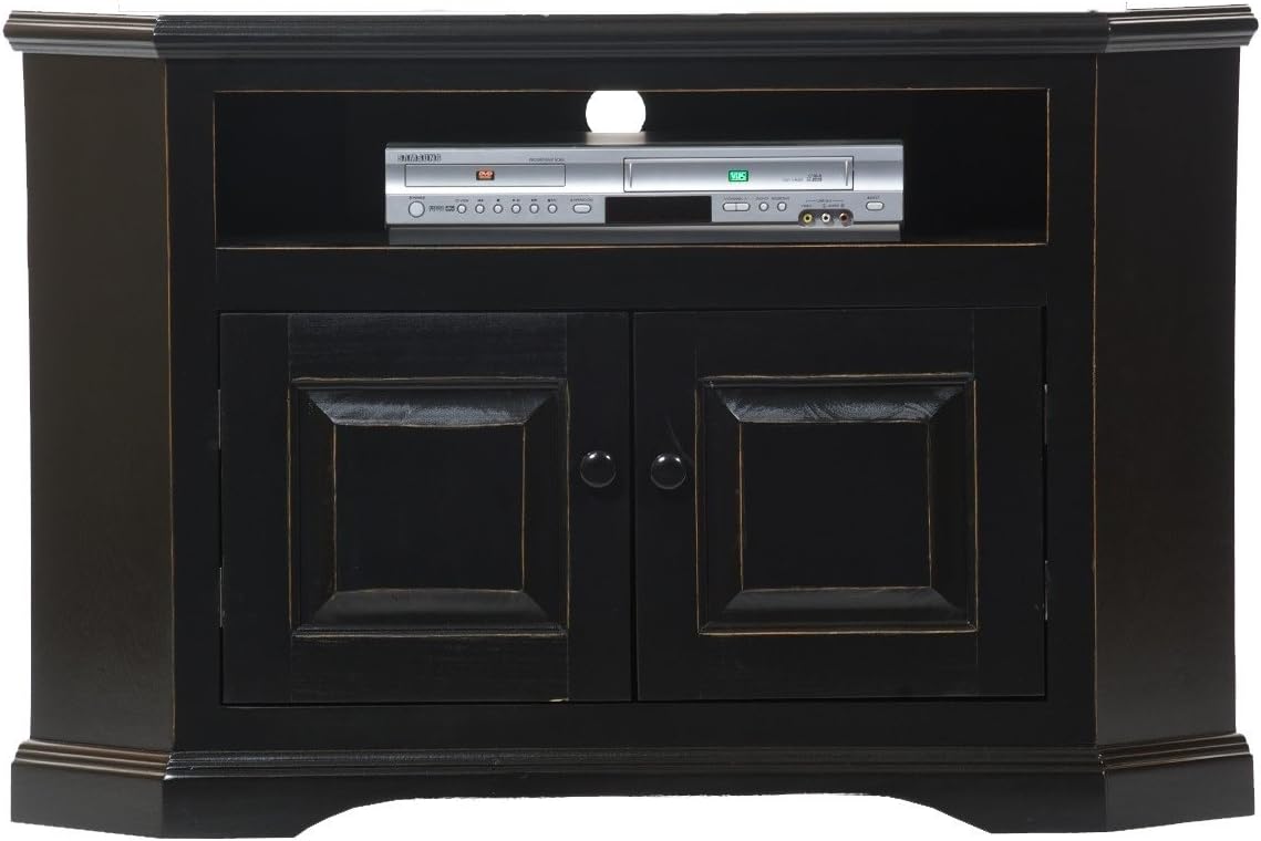 American Heartland Poplar Corner TV Cart in European Dusty White