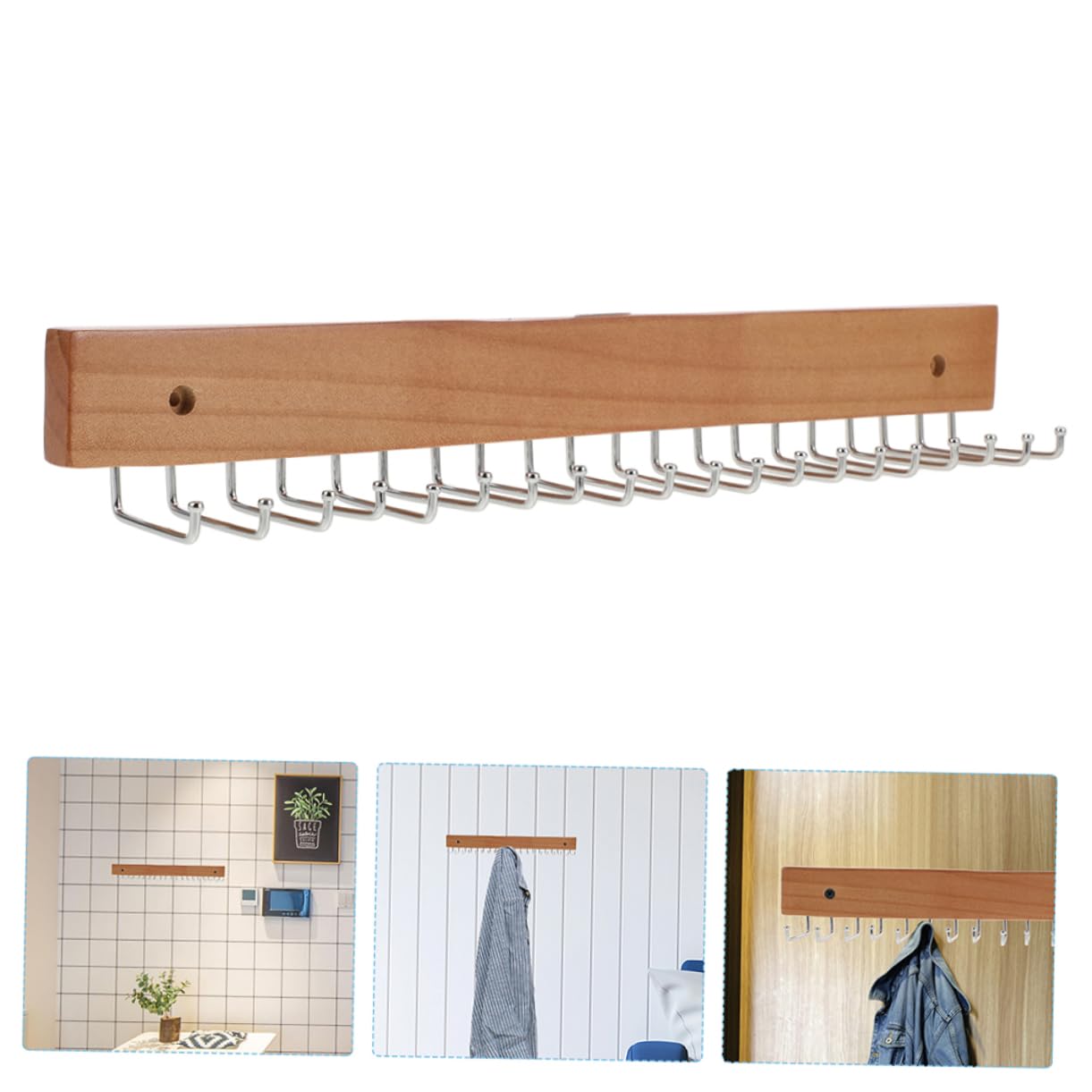BESTYASH 2 Stück Krawattenhalter und Gürtelaufbewahrung und Eisen mit 20 Haken Einfach zu Montieren Multifunktional für Kleiderschrank und Flur Elegantes Design