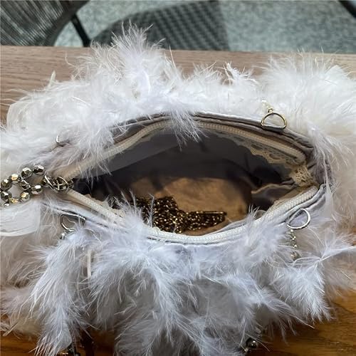 Lhllhl Womens Feather Evening Party Sequin Clutch Bag Retro Beaded Handbag Messenger Bag Party Banquet Shoulder Bag #TOP4