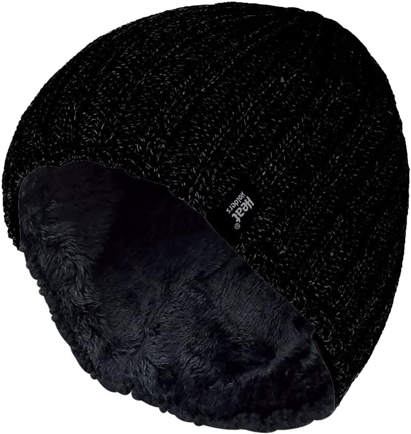 Men's Thermal Fleece Lined Ribbed Knitted Winter hat 3.4 tog - One Size