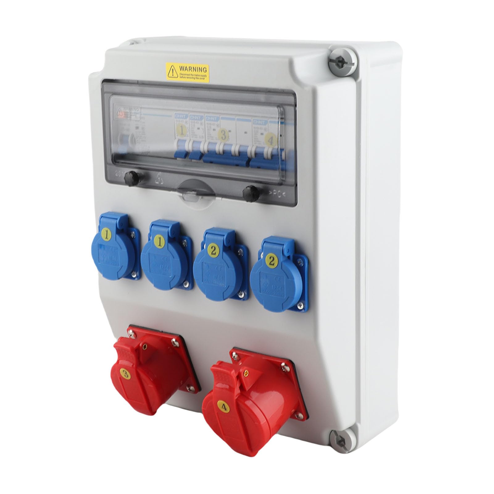 Scatola di distribuzione dell'energia industriale Scatola di prese elettriche per carichi pesanti con interruttori automatici C16 C32 per cantieri edili Plastica ABS