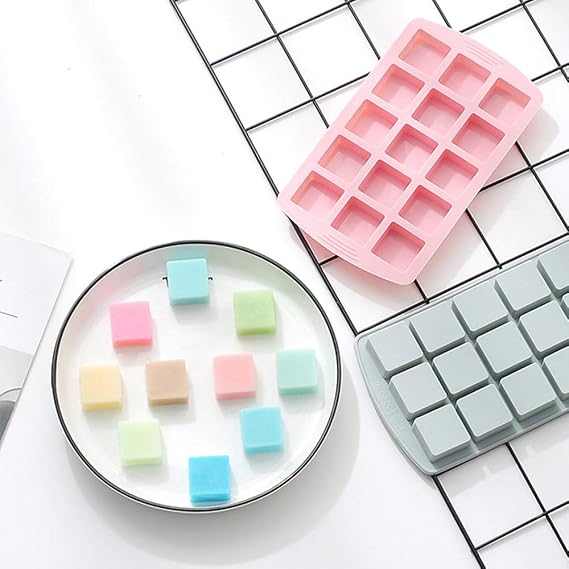 Small Square Chocolate Silicone Mold Set of 2, 30-Cavity, Pink