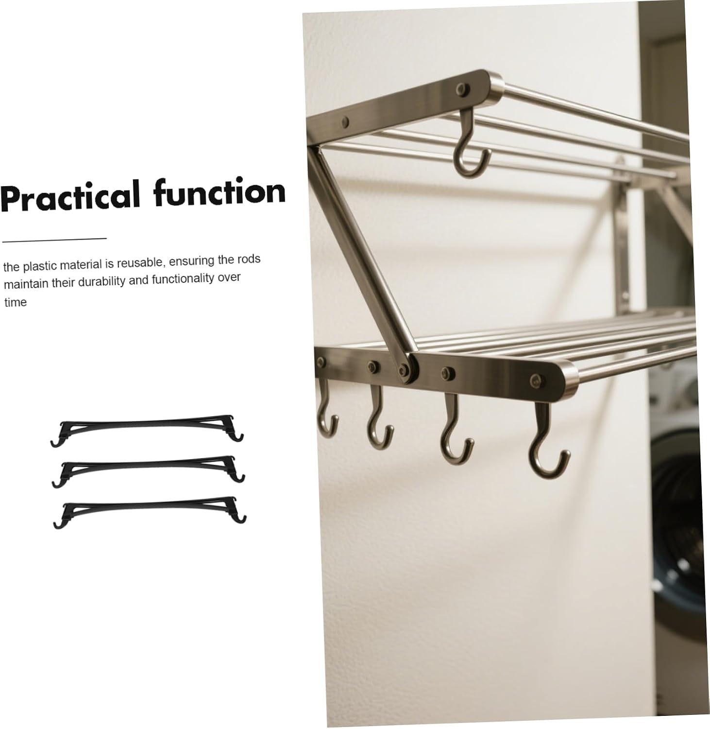 20pcs Wardrobe Rods Kit Plastic Hanger Bars Non Slip Easy to Install for Closet Organization Versatile for Coats and Dresses