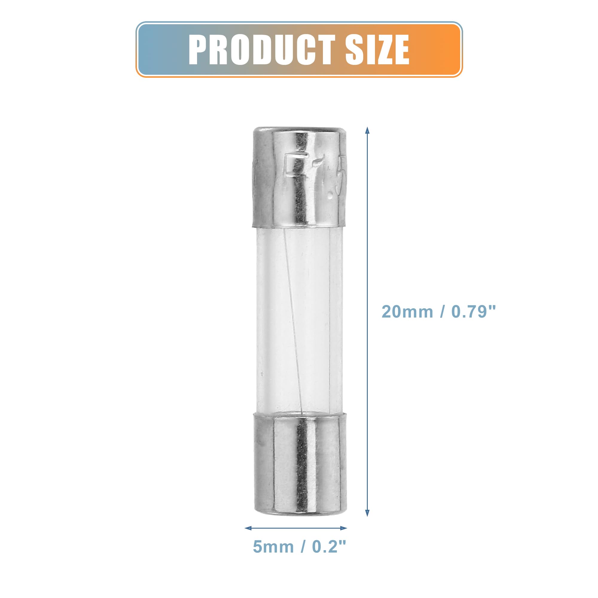 QUARKZMAN 30 sztuk bezpieczników precyzyjnych 1,5 A, bezpieczniki 250 V, bezpiecznik szklany, szybki, zestaw bezpieczników 5 x 20 mm
