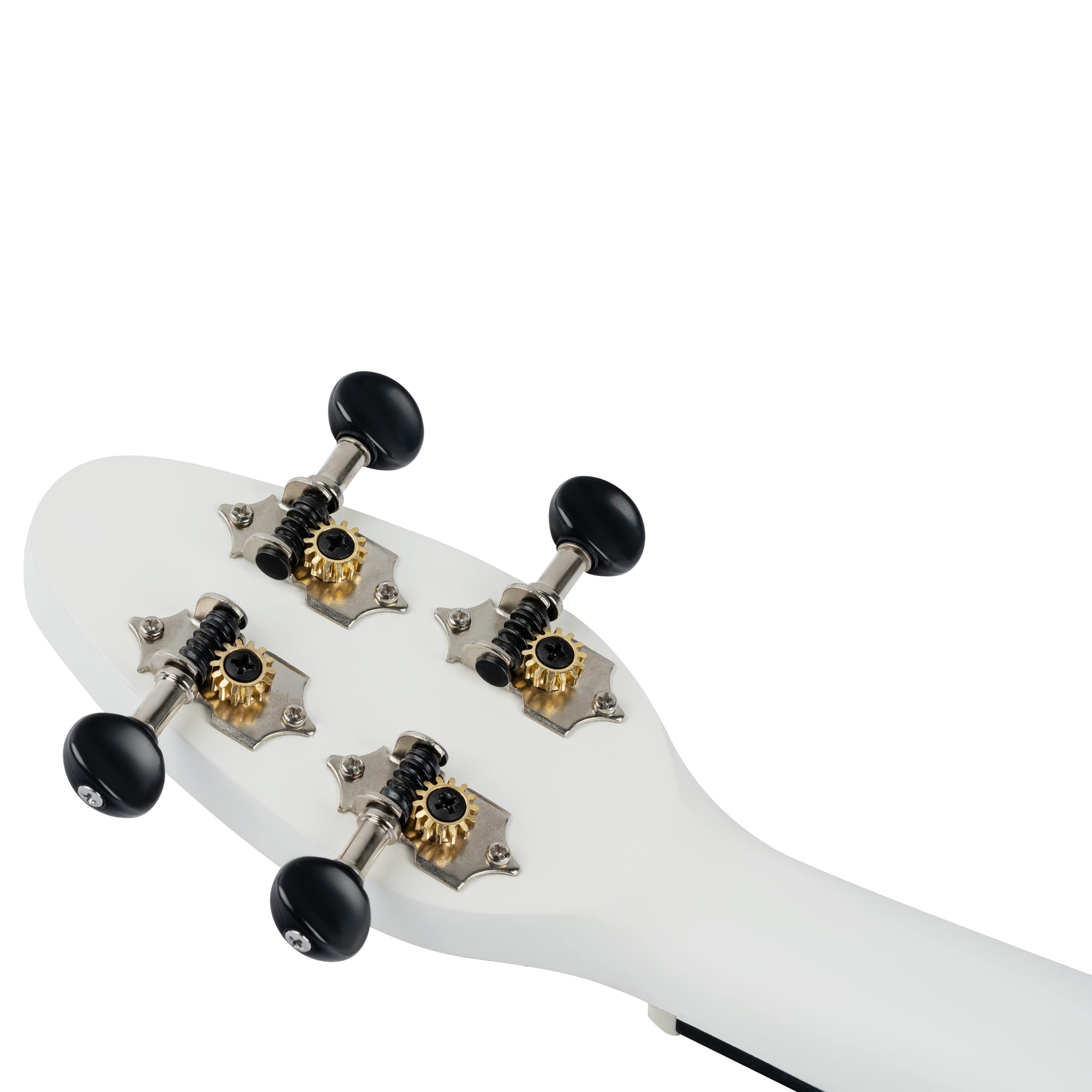Ortega Guitars Ukelele Soprano blanco - Keiki K2 - Kit de inicio incluye afinador, correa, 5 púas medianas y bolsa de dibujo - pastel/tomatillo (K2-SCL)