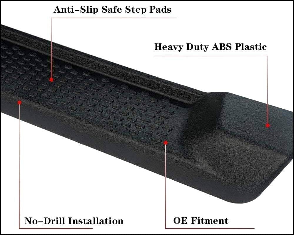 Pedane compatibili con Jeep Wrangler JL 4 porte 2018-2024, pedane laterali a 2 scale da 15,2 cm, barre nerf rivestite in acciaio al carbonio nero