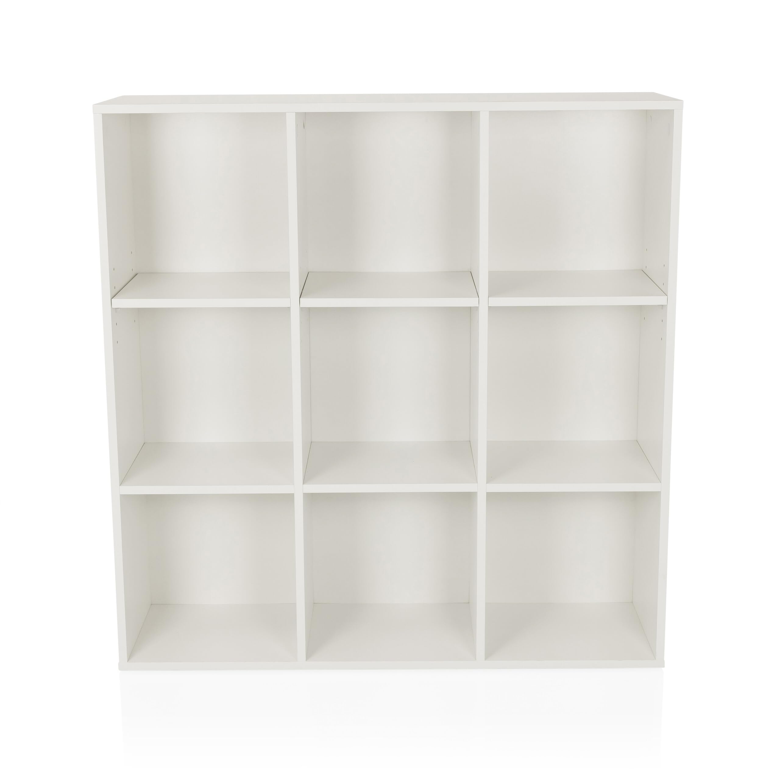 Scaffale a 9 scomparti, aperto BJORKE 97,5x30x100 cm, libreria con pannello posteriore, scaffale a cubo, divisorio, bianco