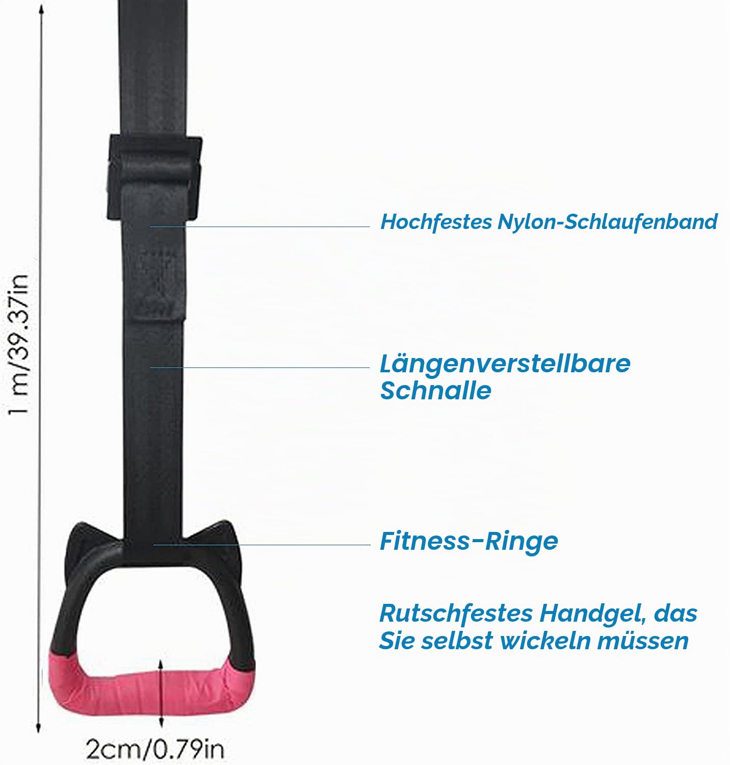 Gymnastikringe für Kinderstangen, Übungsringe zum Aufhängen mit Riemen, professionelle Fitnessringe, Klimmzugringe, Kindertrapezstange, Klimmzüge, Gymnastikringe, rutschfest, belastbar bis 200 kg