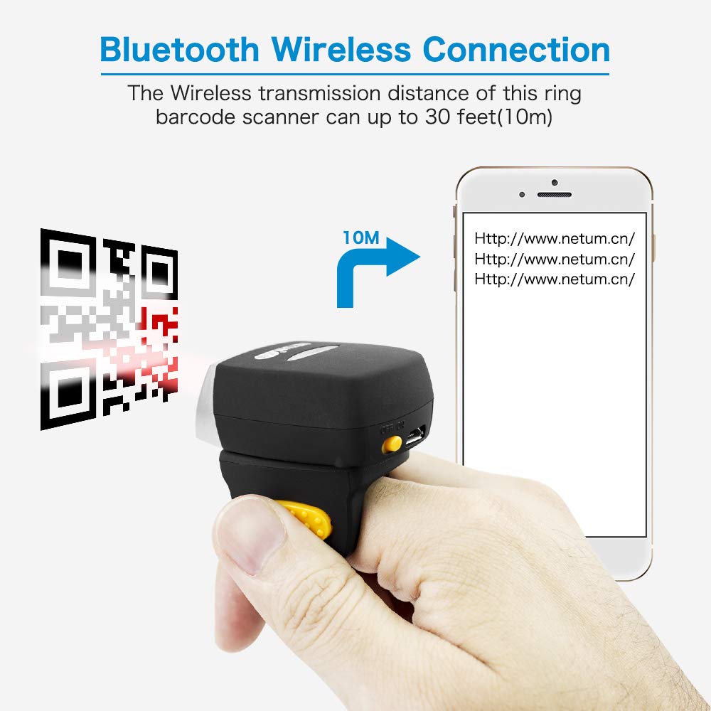 NETUM Bluetooth 2D Mini-Barcode-Scanner kabelloser Handscanner präzises schnelles Lesen NT-R2