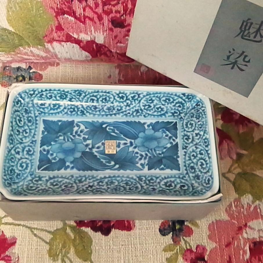 箱入5点 龍峰窯 牡丹柄 染付古伊万里焼物皿 2025
