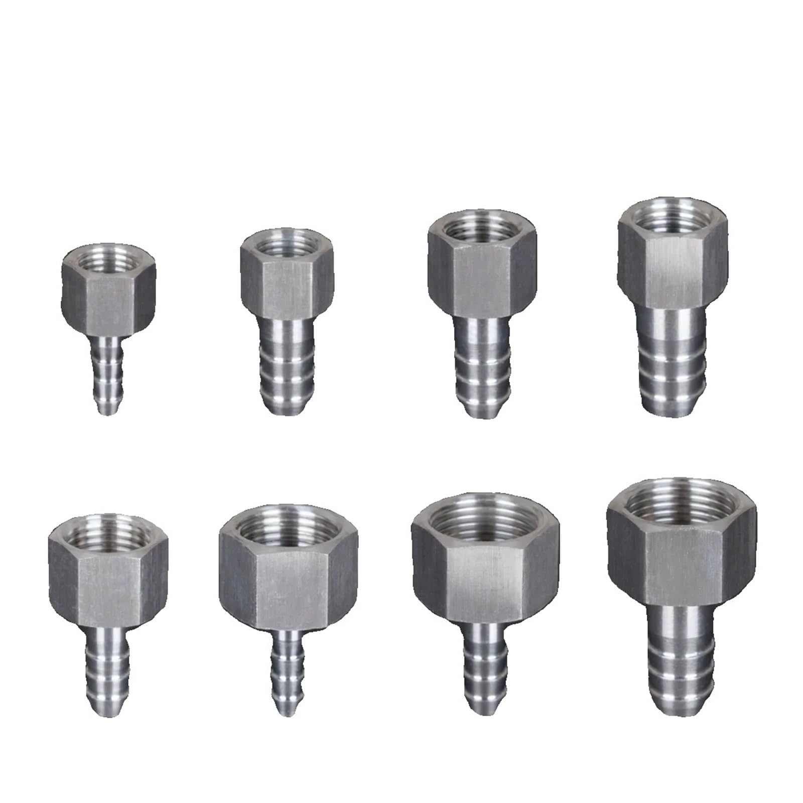 RUAJOGYNVM 6 8 10 12mm Hose x M10 M12 M14 M16 M18 M20 Metric Female 304 Stainless Steel Coupler Pipe Fitting Connector High Pressure(8-M12x1.25)