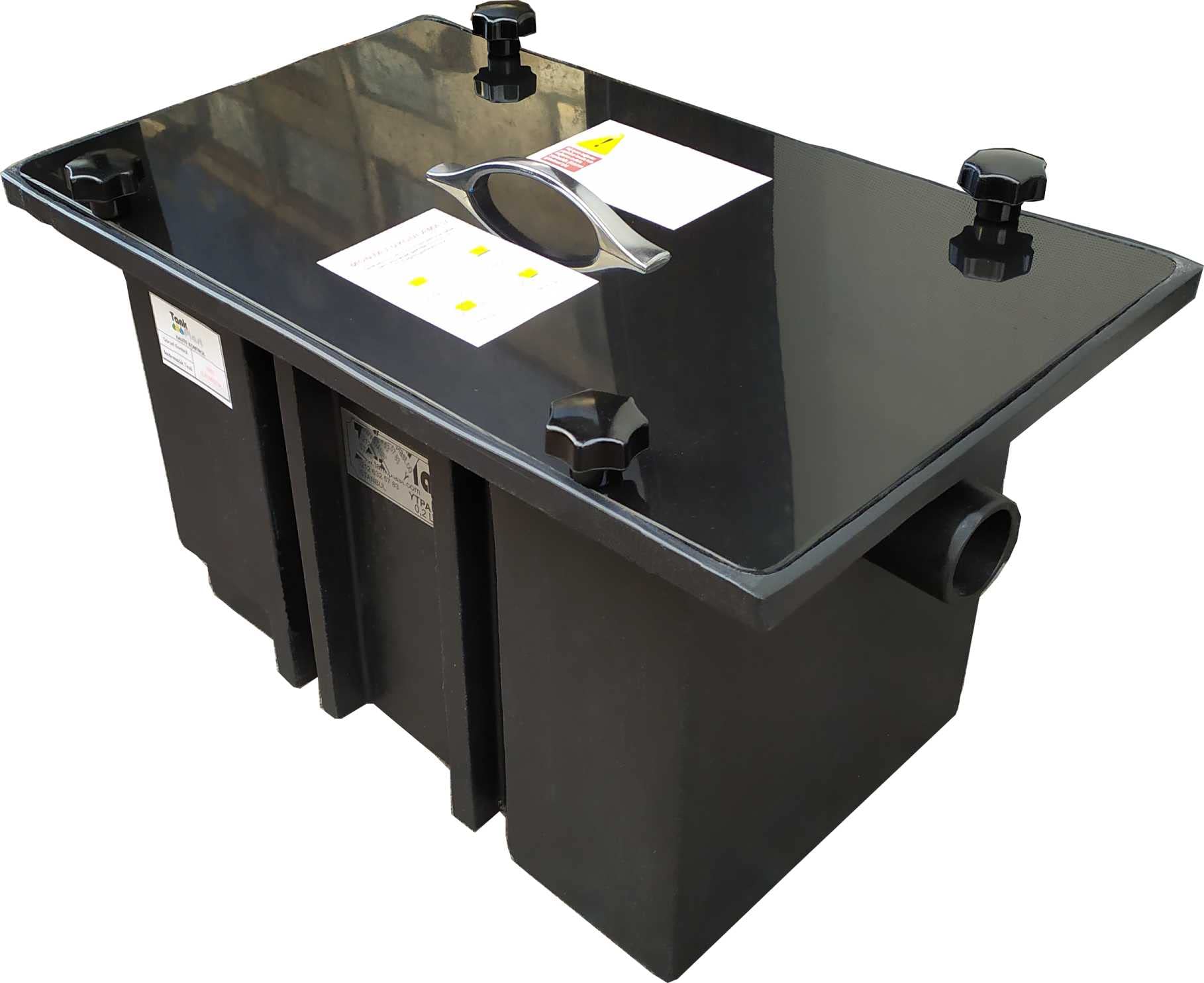 Separador de grasa de polipropileno 0,3 L/seg de grasa, separador de grasa skimmer de aceite restaurante gastronomía, skimmer separador de grasa, filtro de aguas residuales, tecnología de enjuague