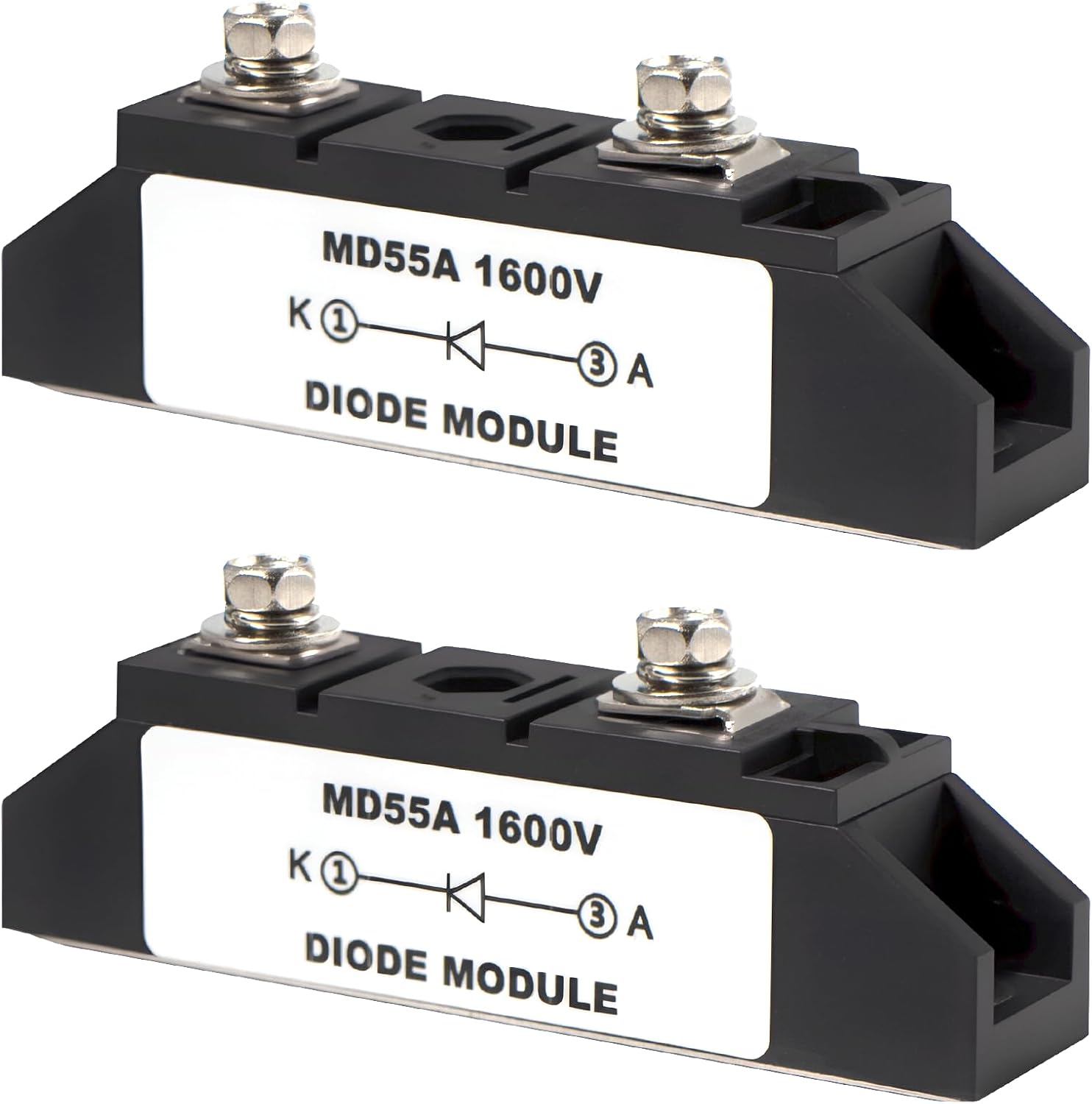 MAKERELE MD55A（50A）-16 Anti-Reverse Diode Module, Peak Voltage 1600V Bloking One Way Solar Diode Used to Prevent Reverse Current（2 Pack）