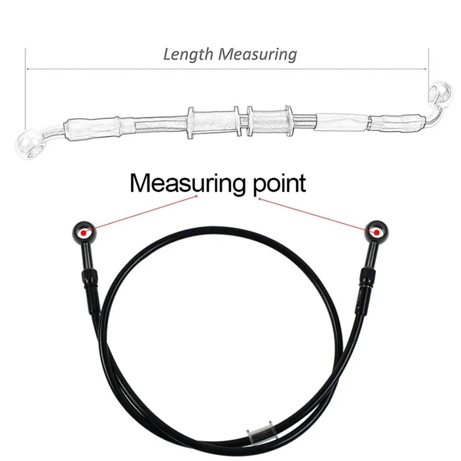 Conduite de Frein Durite De Frein Tressée AN3 M10 pour Moto (0°-0°) Accessoires : d'embrayage Hydraulique, Maître-Cylindre, Flexible(2500mm)