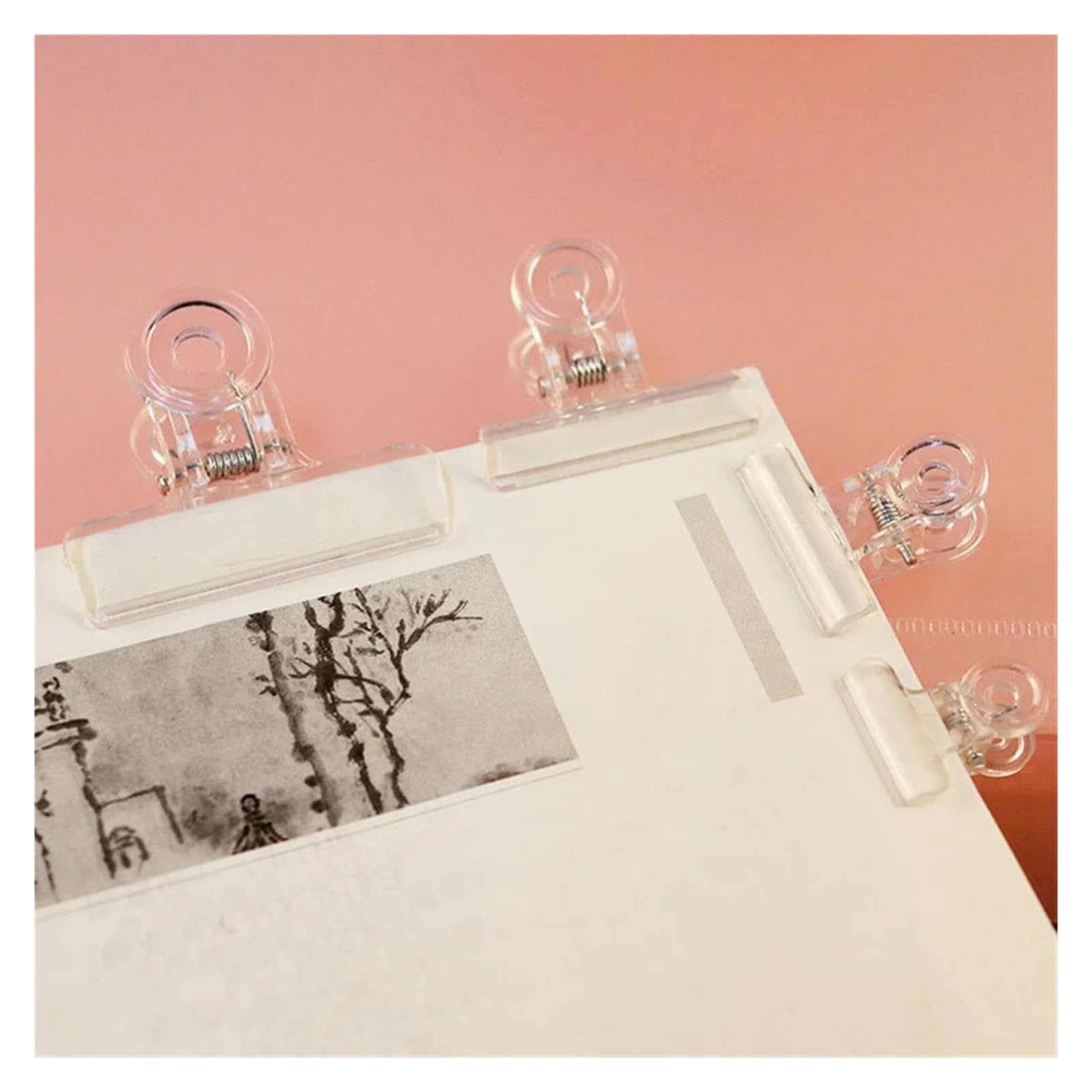 Binderclips 100 Stück Kunststoff-Bulldog-Clips | Kit Utility-Büroklammern Kit Scharnierklammern for den Heim- und Bürogebrauch, transparent