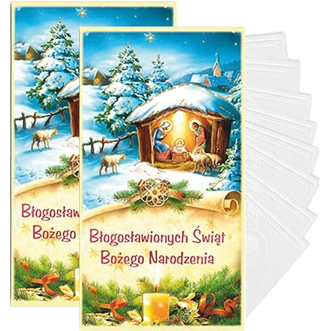 XL OPLATKI Traditional Polish Christmas Wafers in Envelopes (Set of 8) Cover